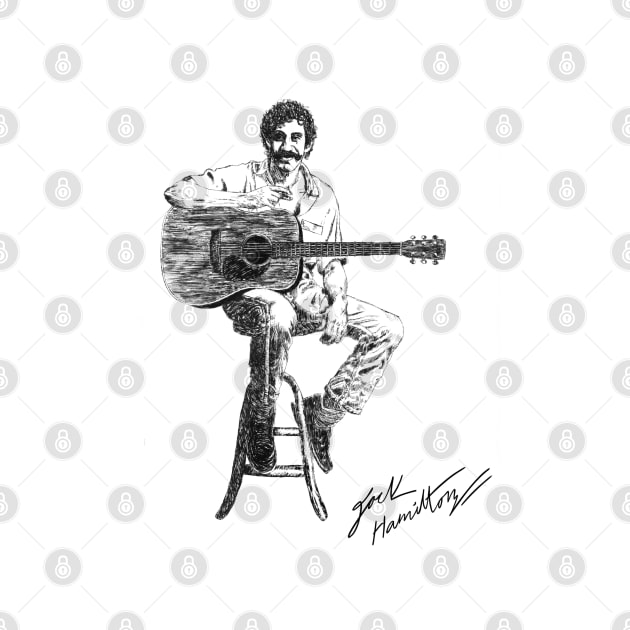 Jim Croce Original Ink Drawing Print by HamiltonArt