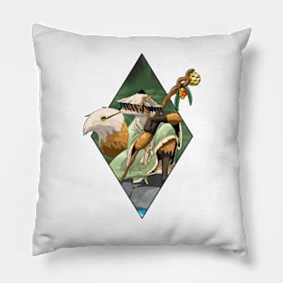 Fox sage by river smoking pipe Pillow