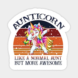 Aunticorn Like A Normal Aunt But More Awesome Vintage Dabbing Unicorn Magnet