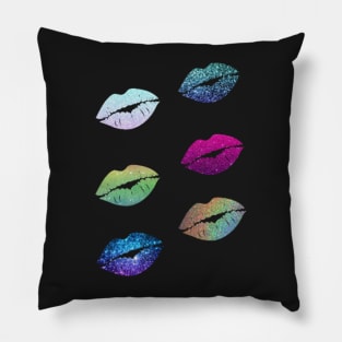 Ombre Faux Glitter Lips Pack Pillow