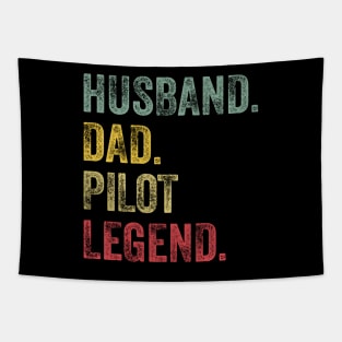 Husband Dad Pilot Legend Retro Vintage Tapestry