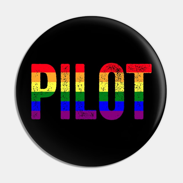 Pilot rainbow stripe Pin by VFR Zone