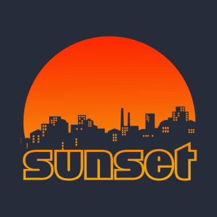 sunset in town T-Shirt