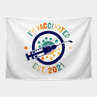 I'm Vaccinated Retro Colors Tapestry