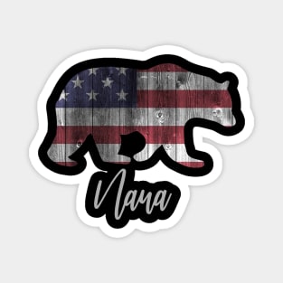 Nana Bear 4th of july flag american Magnet