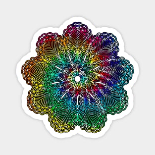 Mandala Tie Dye Colorful Tee Magnet