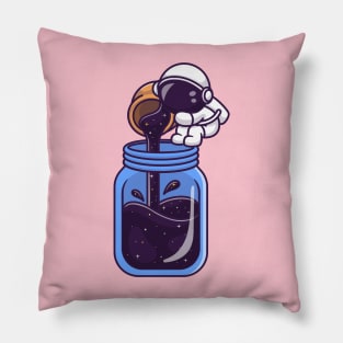 Cute Astronaut Fill In Jar Cartoon Pillow