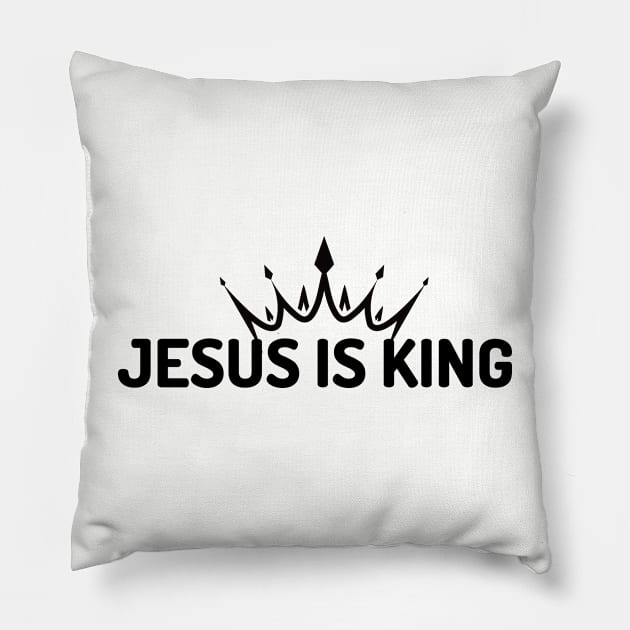 Jesus is King, Christian Pillow by ChristianLifeApparel