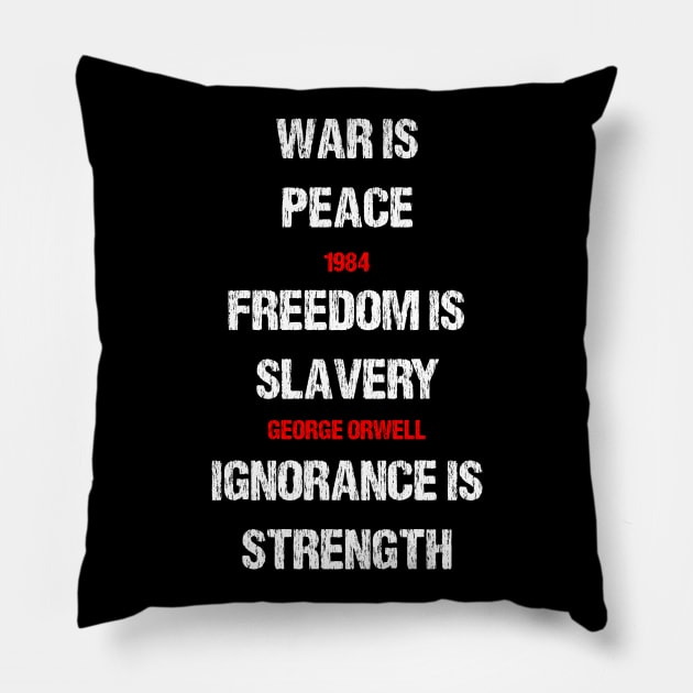 1984 George Orwell War Is Peace Quote Pillow by Mandra