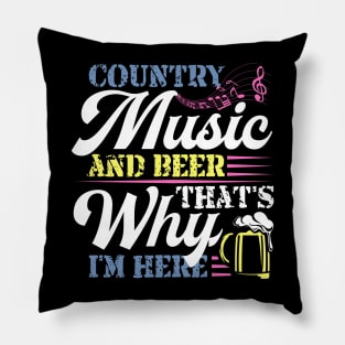 COUNTRY MUSIC AND BEER SARCASM GROUP SHIRT Pillow