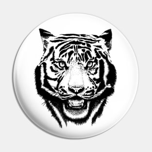 Snarling Tiger Face Pin