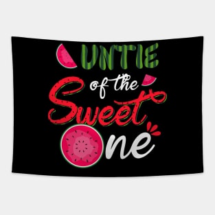Auntie Of The Sweet One Watermelon First Birthday Family Tapestry