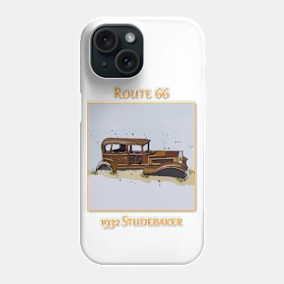 1932 Studebaker on Route 66 in Petroglyph National Park Phone Case