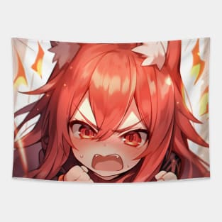 fox girl angry Tapestry