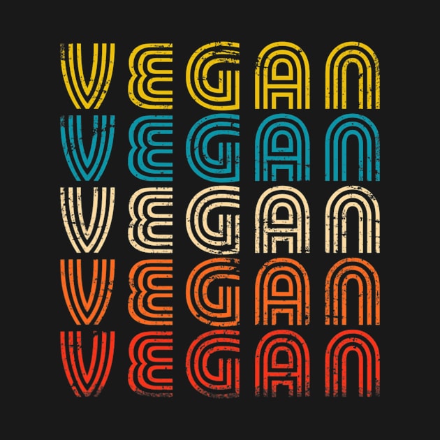 Retro Vintage Vegan Veganism by kennethhibson