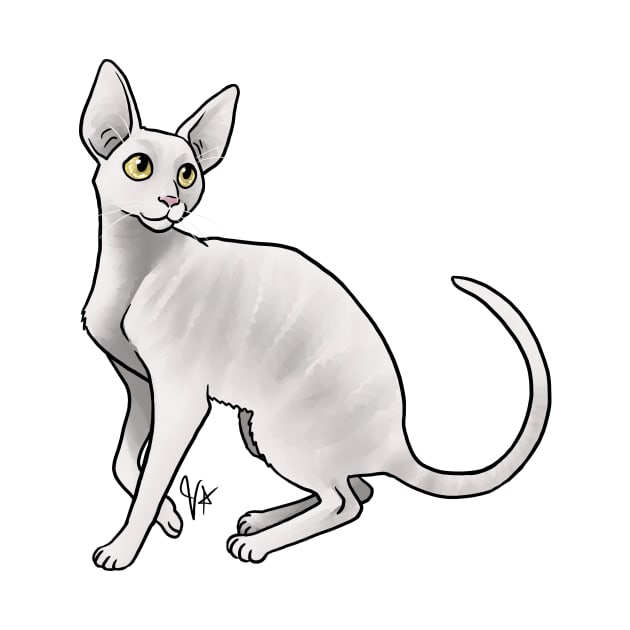 Cat - Cornish Rex - White by Jen's Dogs Custom Gifts and Designs