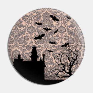 Ghotic Seamless Pattern - Addams Family House Pin