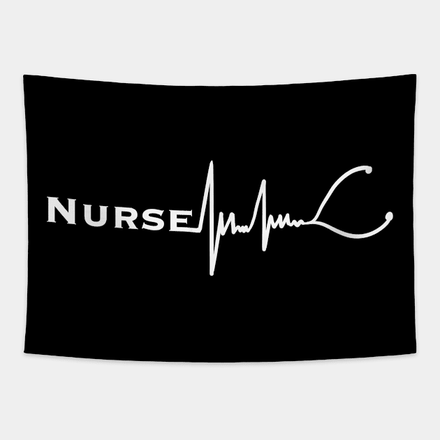 Nurse ecg stethoscope art Tapestry by Mermaidssparkle