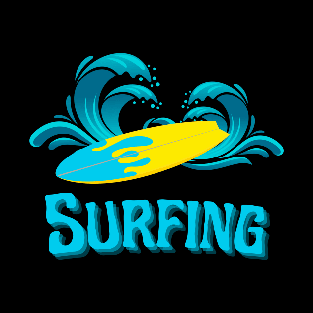 Surfing Surfer Wave Water Sprorts by Foxxy Merch