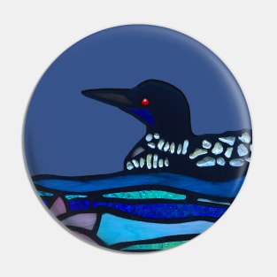 Stained Glass Loon Pin