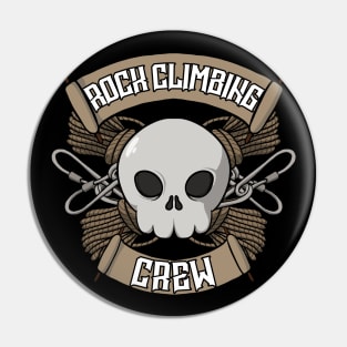 Rock climbing crew Jolly Roger pirate flag Pin
