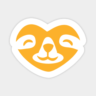 Heart Shape Love Sloth Design. Simple Funny Smiling Sloth Face Magnet