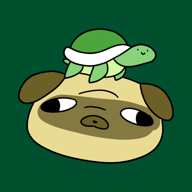 Pug Face and Little Turtle by saradaboru