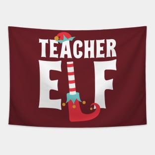 Teacher Elf Funny Christmas Tapestry