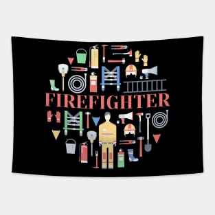 firefighter doodle concept Tapestry