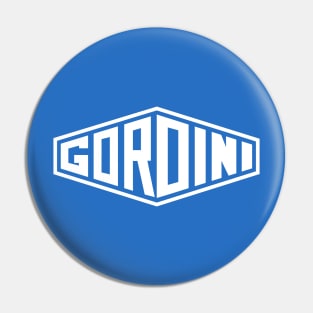 Gordini emblem - Trintignant, Behra, Manzon, Wimille, Sommer - White print Pin