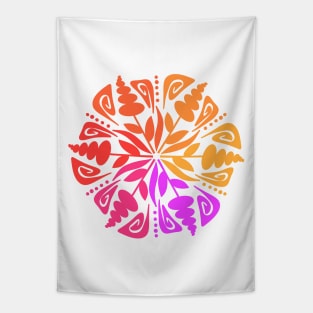 Warm Colors Flower Mandala Tapestry