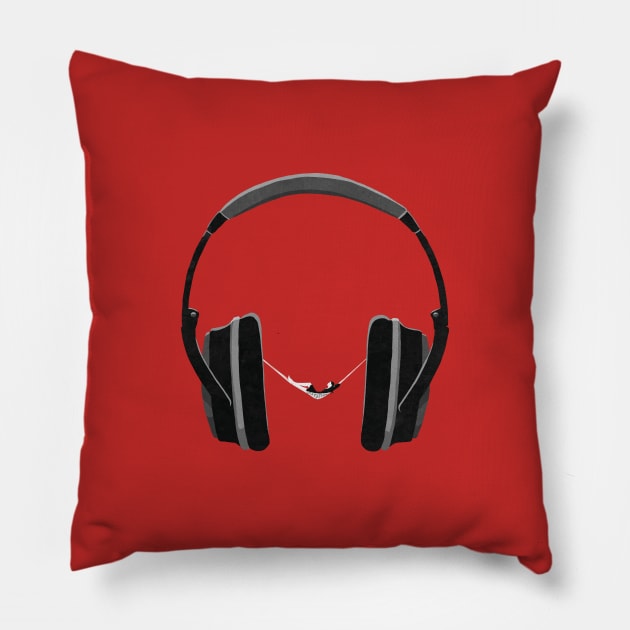 Relax and chill out music headphones Pillow by maivisto