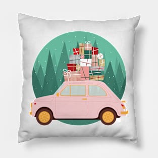 Christmas Presents On The Car Pillow