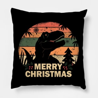 Dino Santa Merry Christmas Pillow