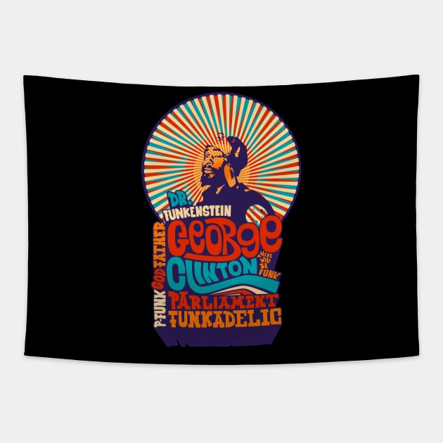 Psychedelic George Clinton Shirt Tapestry by Boogosh