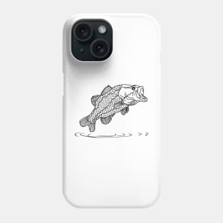 black bass fish jumping out of the water Phone Case
