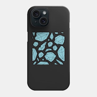 Rough Diamond Fashion Print Blue Black Phone Case