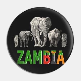 Africa's Big Five Zambia Pride Wildlife Pin