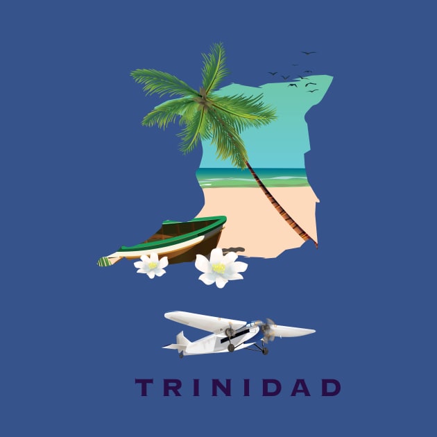 Trinidad map travel poster by nickemporium1