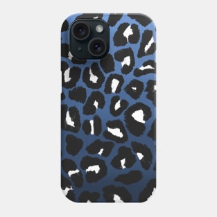 Blue Fade Leopard Spots Print Phone Case