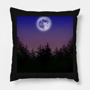 Full moon evening sky Pillow