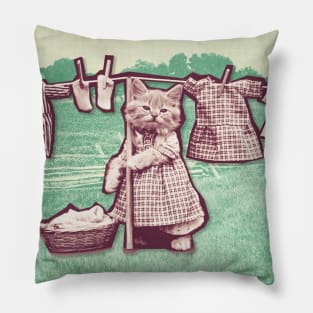 Vintage Cats - Laundry Day Pillow