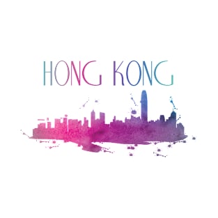 Hong Kong Watercolor Skyline T-Shirt