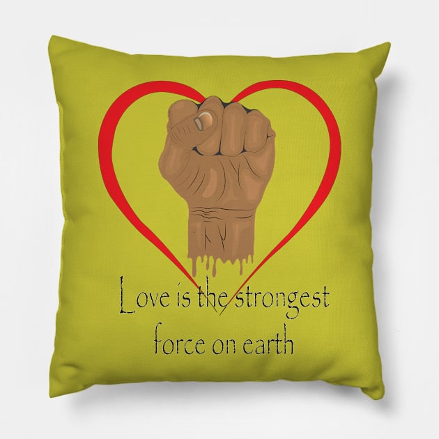 Fist with a heart Pillow by Rukshan57