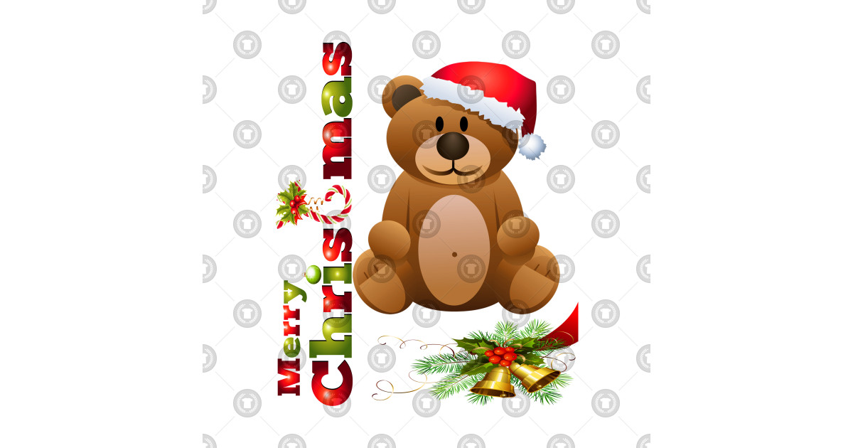 Merry Christmas Teddy Bear TShirt TeePublic