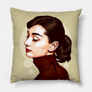 Audrey Hepburn - Vector Art Pillow