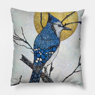 First Frost Bluejay Pillow