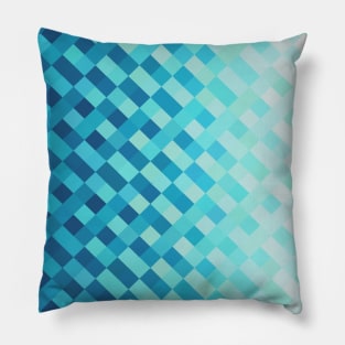 Aqua Blue Light Abstract Grid Pattern Design Pillow
