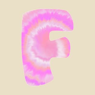 Letter F -Initial Tie-Dye Bubble Letter T-Shirt