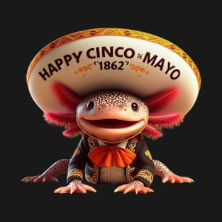 Cinco de Mayo Funny Cute Mexican Mariachi Axolotl 1862 T-Shirt